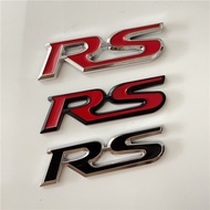 3D Metal Black Red Logo RS Steering Wheel Emblem Car Badge RS Sticker Accessories
