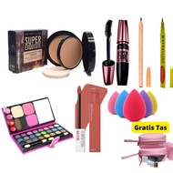 Paket Make up Paket Kosmetik Super Lengkap Hemat 6 in 1 - Bedak Wardah - Eyeshadow - Maskara - Eyeli