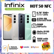 Hp infinix Hot 50 ( NFC ) Ram 12+ 256GB dual cam 50MP ,HELIO G100 GAMING ,120HZ ,33W FAST CHARGER,50