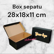 BLACKsepatu anak SIZE 28x18x11 CM I CHILDREN'S BOX I CARDBOARD sepatu anak I SHOE BOX POLOS I BOX se
