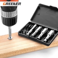 Greener Damaged Screw Extractor Drill Bit Kit Remover 5 Pieces