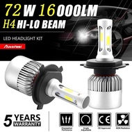 Professional H4 H7 Car Headlights Bulb Kit  72W 16000LM COB CREE LED Auto Front Light Fog Light Bulb