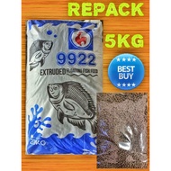 [REPACK 5KG]Makanan Ikan Pembesaran 9922[Finisher Fish Pallet] Floating TYPE(Keli,Talapia,Puyu,Kelah