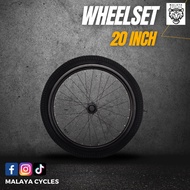 Folding 20 inch Bicycle Rim and Tyre Tire Full Set 20 inch Tayar Basikal