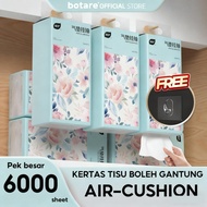 [6 pcs]Botare Air Cushion Tissue Deluxe Soft Pack Facial Tissue Large 4-ply Baby tissue 1000 sheets