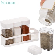 NORMAN 4Pcs/set Spice Jars, BPA Free with Spice Racks Spice Storage Container, Multi-purpose with Lid Plastic Portable Spice Storage Bottle Home Organization