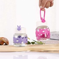 300ml HOHO GLASS BOTTLE WITH RUBBER STRAP HANDLE/Drinker TUMBLER