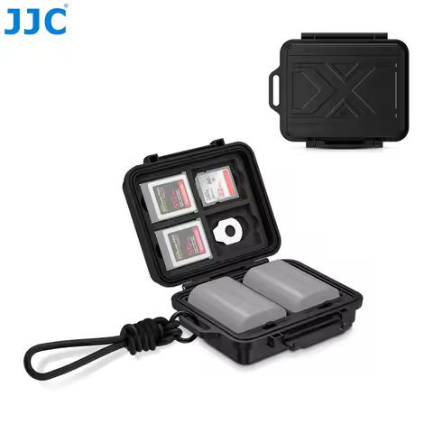 JJC JBC-K2CBS Memory Card & Battery Storage Case for 3 SD Card 4 CFe B Card 2 Batteries Fujifilm NP-