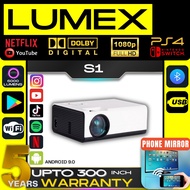 LUMEX 6000 lumens S1 Projector FULL HD 1080P Android Mini Projector WIFI LCD Led A80 Protable Projector