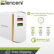 LENCENT Quick Charge 3.0 30W Charger 2 Ports USB Wall Fast Charger USB Plug and US/UK/EU Travel Adapter for Apple iPhone iPad Galaxy Note LG Sony Xperia XZ Nexus 6 and More Multi Plug
