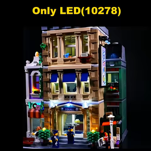Led Lighting Kit For LEGO 10278 Creator Expert Police Station building block bricks (only light no m