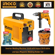 INGCO 350Amp Inverter Welding Machine Free Ingco Impact Drill 680w, Ingco 6pcs Magnetic Set, Toolset