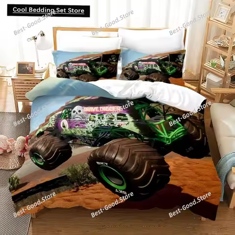 Monster Jam Bedding Set Single Twin Full Queen King Size Monster Jam Bed Set Aldult Kid Bedroom Duve