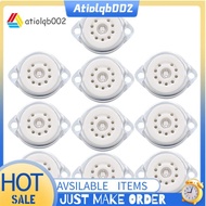 10PCS Chassis Mount 9pin Ceramic Vacuum Tube Socket Base for 12AX7 ECC82 6922 EL84 6DJ8 12AU7 12AT7 