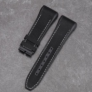 2023 Original high quality❏ Suitable for Franck Muller V45 genuine leather rubber fit watch strap male suitable for FM Franck Muller 28MM folding buckle