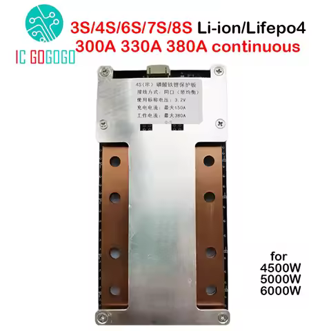 Continuous 300A 330A 380A 4S 8S 3S 6S 7S Lifepo4 Li-ion Lithium Battery Protection Board 12V 24V BMS