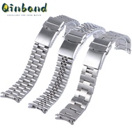 20mm 22mm Qinband 316L Stainless Steel Bracelet Watch Band for Seiko SKX SKX007 SKX009 Solid Jubilee Watch Band Curved Strap Men's Watch Accessories Solid Surface Adjustable Buckle