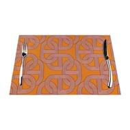 Herme Custom Table Placemats PVC Woven Art Washable Table Placemats for Party Buffet Dinner Decorations