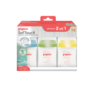 (แพค2แถม1) Pigeon พีเจ้น ขวดนมคอกว้าง ขวดนม PPWN ขวดขาวขุ่น ขวนมพีเจ้น มาพร้อม จุกนมคอกว้าง ซอฟท์ทัช