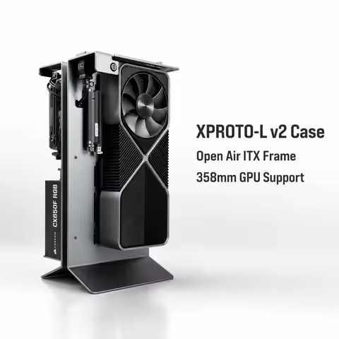 XTIA XPROTO-L v2 Open Air Mini ITX Case Aluminum Butterfly Frame SFX ATX PSU Support 358mm GPU PC Ch
