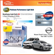 Nissan Grand Livina / Livina XGear Car Headlamp Light Bulb (1 Pair) Hella Platinum H4 Headlight Bulb