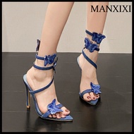 MANXIXI รองเท้าส้นสูงผู้หญิงแฟชั่น11.5ซม. รองเท้าแตะผีเสื้อสวย (ขนาด35-42)