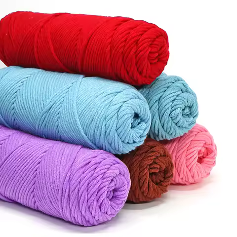 120 Yards 100g/Set 8ply Milk Cotton Knitting Wool Yarn Solid Color Needlework Dyed Lanas For Crochet