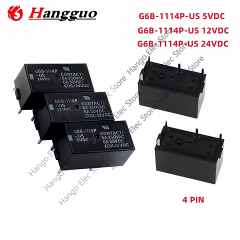 5pcs/los Original G6B-1114P-US 5a 4pin G6B-1174P 8a 4pin 5v 12v 24v G6B-2114P-US-24VDC dc5vdc 12vdc 