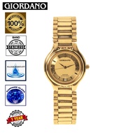Giordano  Gold Sapphire Crystal Glass Water Resistant Stainless Steel Band Women Watch 5289G