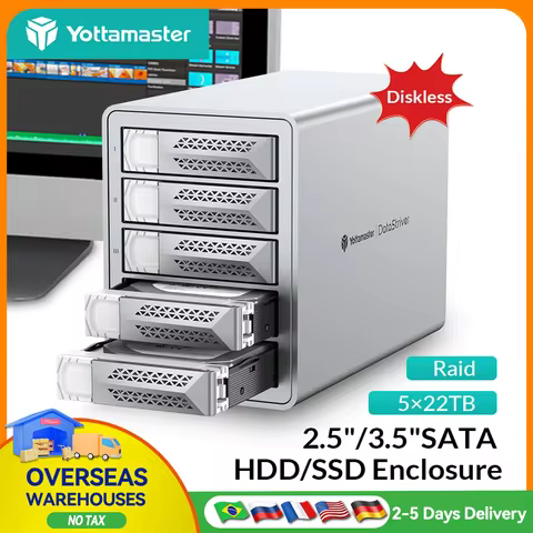 【Local Warehouse!】Yottamaster 150W Power 2/4/5Bay 5Gbps RAID USB3.0 2.5/3.5" SATA SSD HDD Docking St
