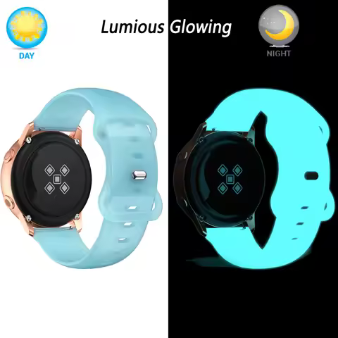 20mm Silicone Luminous Glow Bracelet For Samsung Galaxy Watch 4 5 40 44mm/ Watch4 Classic 42 46mm Sp