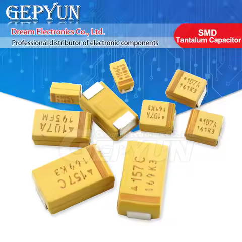 10pcs A B C D Type SMD Tantalum Capacitor 476 106 6.3V 10V 16V 25V 35V 0.33/0.47/2.2/3.3/10/22/33/47