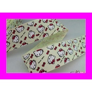 1 Inch Hello Kitty Pattern Grosgrain Ribbon Light Yellow (Ribbon-219) WPC Craft