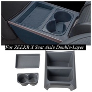Car Storage Box For ZEEKR X Seat Aisle Double-Layer Storage Car Modification Special Interior Parts 