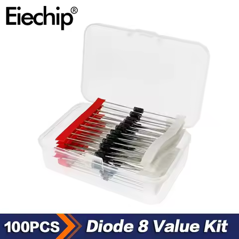 100pcs Diodes kit Rectifier Diode Fast Switching Diode Schottky Diode 1N4148 1N4007 1N5819 1N5399 FR