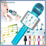 AKIYAMAMIO Wireless Karaoke Microphone, Reverb Sound Effects With Speaker Voice Changing Microphone,