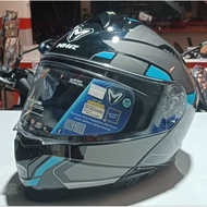 MHR GTZ FU 935 Full Face Flip Up Double Visor Helmet Green / Black ( 1pcs ) JK