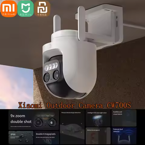 Xiaomi Mijia Outdoor Camera PTZ CW700S Security Cam 4 Megapixel 9x Zoom Full Color Night Vision Smar