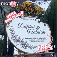 Cermin Kahwin BULAT - wedding miror / cermin bulat / mirror signage / welcome board / stiker cermin 