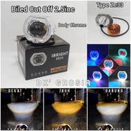 IBRIGHT ZE33 - Projector Biled Cut Off mini 2.5inc Original Ibright Body Chrome