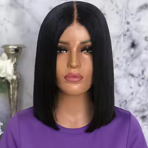 Peruvian Virgin Human Hair Wig Bob 13x4 13x6 Bone Straight Lace Frontal 100% Human Hair Brazilian Sh