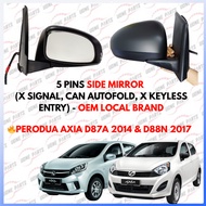 🔥PERODUA AXIA D87A 2014 & D88N 2017 SIDE MIRROR - 5 PINS & 7 PINS -  OEM LOCAL BRAND