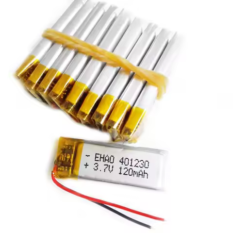 wholesale 10 pcs 120mAh 3.7V Lithium Polymer LiPo Rechargeable Battery 401230 For Mp3 DVD Bluetooth 