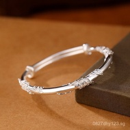 Filigree Women's Silver Bracelet Push-Pull Bracelet Blossoming Like Brocade S999.9Hot-Selling Yilu S