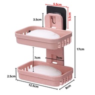 PTT Tempat Sabun Batang 2 Tingkat Kotak Sabun Kamar Mandi 2 Susun Rak Kamar Mandi Tempat Sabun Tempe