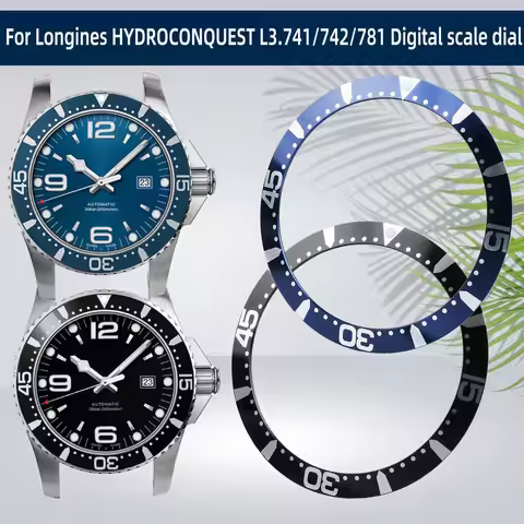 For LONGINES HYDROCONQUEST L3.741.4 L3742 Watch Bezel Mouth L3.781.4 L3.841.4 Digital Scale Dial L37