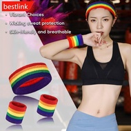 BESTLINK Sport Wristband And Headband Combo Set Sweat-Absorbing Breathable Protection Running Fitnes