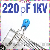 Ceramic 220pF 1KV Murata 221 1000v 221K 220 pF 1000 VOLT