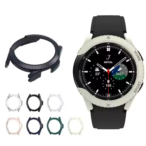 Hard Edge Frame Shell Glass Screen Protector Case For Samsung Galaxy Watch 4 Classic 42mm 46mm Watch