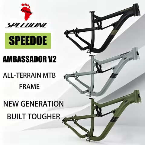 SPEEDONE Full Suspension AM MTB Frame Aluminum Alloy 4-Bar Suspension 210mm Rear Shock Rear Travel 1